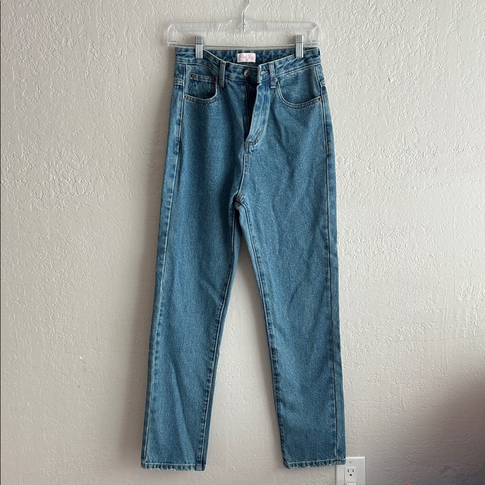 Pink Lily High Rise Blue Jeans